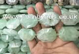 CNG7831 20*28mm - 25*35mm faceted freeform light prehnite beads