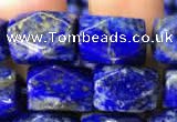 CNG7846 15.5 inches 8*12mm faceted nuggets lapis lazuli beads