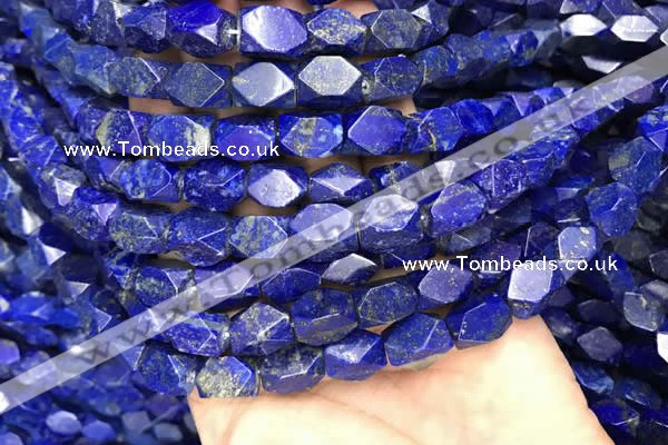 CNG7847 15.5 inches 8*12mm - 9*13mm faceted nuggets lapis lazuli beads