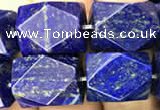 CNG7848 15.5 inches 12*16mm - 13*18mm faceted nuggets lapis lazuli beads