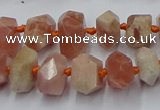 CNG7853 15.5 inches 6*10mm - 8*12mm faceted nuggets sunstone beads