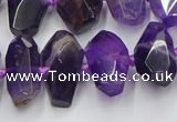 CNG7855 15.5 inches 8*12mm - 15*25mm faceted nuggets amethyst beads