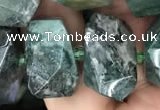 CNG7856 15.5 inches 12*16mm - 15*20mm faceted nuggets moss agate beads