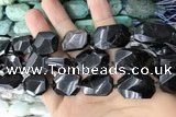 CNG7868 13*18mm - 18*25mm faceted freeform hypersthene beads