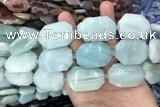 CNG7872 22*30mm - 28*35mm faceted freeform amazonite beads