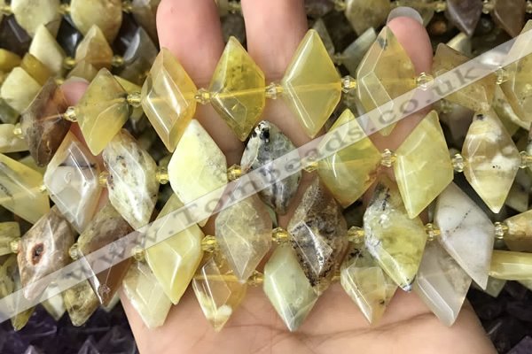 CNG7876 13*20mm - 15*25mm faceted freeform yellow opal beads