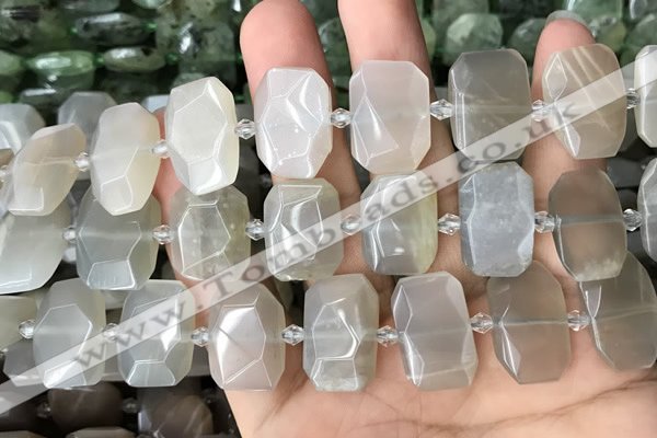 CNG7881 13*18mm - 15*25mm faceted freeform moonstone beads