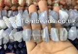 CNG7898 12*16mm - 15*20mm faceted nuggets blue chalcedony beads