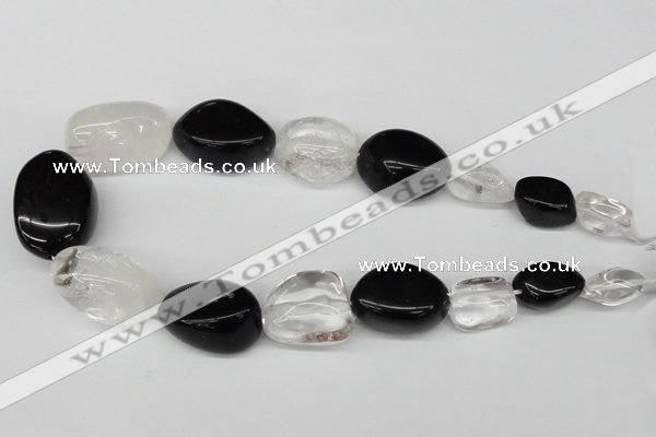 CNG79 15.5 inches 10*20mm - 20*30mm nuggets crystal & agate beads