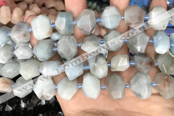 CNG7901 15.5 inches 12*16mm - 15*20mm faceted nuggets aquamarine beads