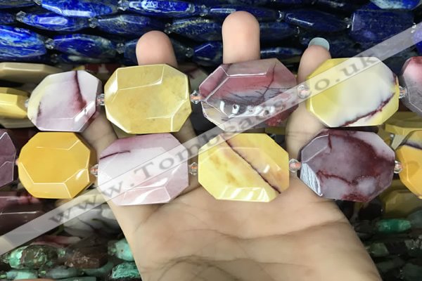 CNG7915 22*30mm - 25*35mm faceted freeform mookaite beads