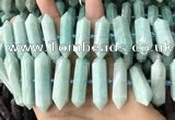 CNG7926 15.5 inches 10*25mm - 12*45mm faceted nuggets amazonite beads