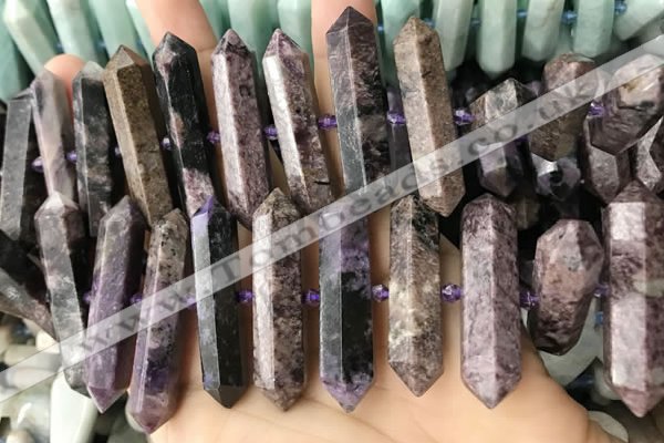 CNG7928 15.5 inches 10*25mm - 12*45mm faceted nuggets charoite beads