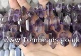 CNG7930 15.5 inches 8*22mm - 12*30mm faceted nuggets amethyst beads