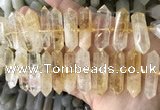 CNG7931 15.5 inches 10*22mm - 12*45mm faceted nuggets citrine beads