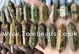 CNG7938 15.5 inches 10*22mm - 12*45mm faceted nuggets rhyolite beads