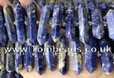 CNG7945 15.5 inches 10*22mm - 12*45mm faceted nuggets sodalite beads