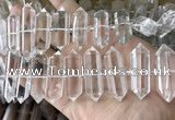 CNG7947 15.5 inches 10*22mm - 12*45mm faceted nuggets white crystal beads