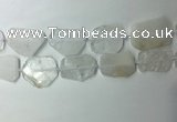 CNG7970 25*30mm - 35*45mm freeform white crystal slab beads