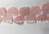 CNG7971 25*30mm - 35*45mm freeform rose quartz slab beads