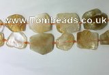 CNG7972 25*30mm - 35*45mm freeform citrine slab beads