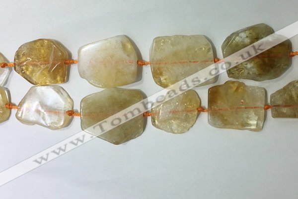 CNG7972 25*30mm - 35*45mm freeform citrine slab beads