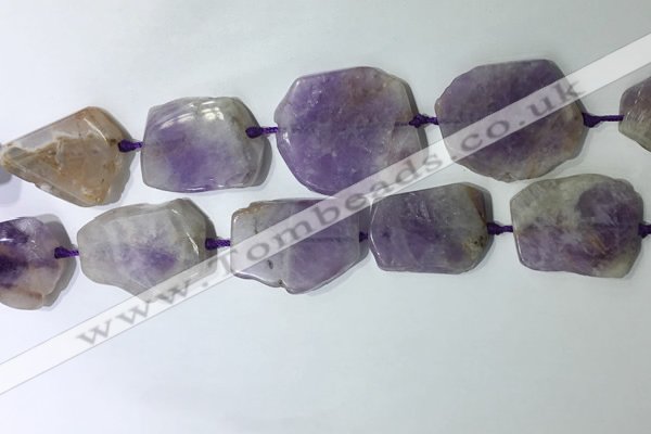 CNG7976 25*30mm - 35*45mm freeform lavender amethyst slab beads