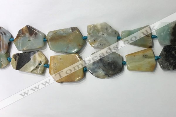 CNG7980 25*30mm - 35*45mm freeform amazonite slab beads