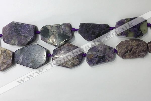 CNG7982 25*30mm - 35*45mm freeform charoite slab beads