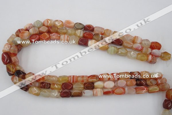 CNG800 15.5 inches 8*12mm faceted nuggets agate gemstone beads