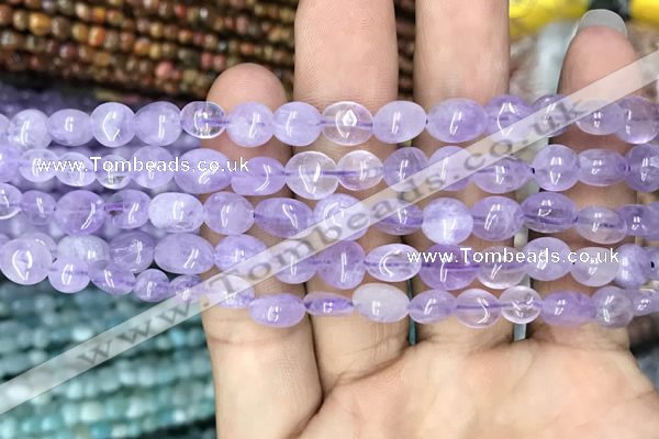 CNG8002 15.5 inches 6*8mm nuggets light lavender amethyst beads