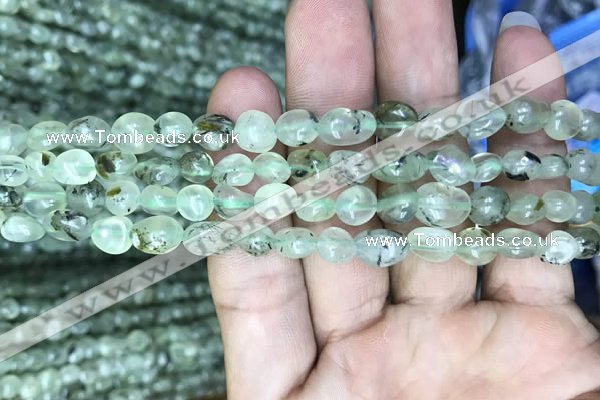 CNG8008 15.5 inches 6*8mm nuggets green rutilated quartz beads