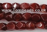 CNG802 15.5 inches 9*12mm faceted nuggets red agate gemstone beads