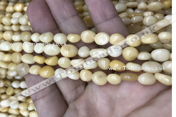 CNG8021 15.5 inches 6*8mm nuggets yellow jade beads wholesale