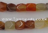 CNG803 15.5 inches 9*12mm faceted nuggets agate gemstone beads