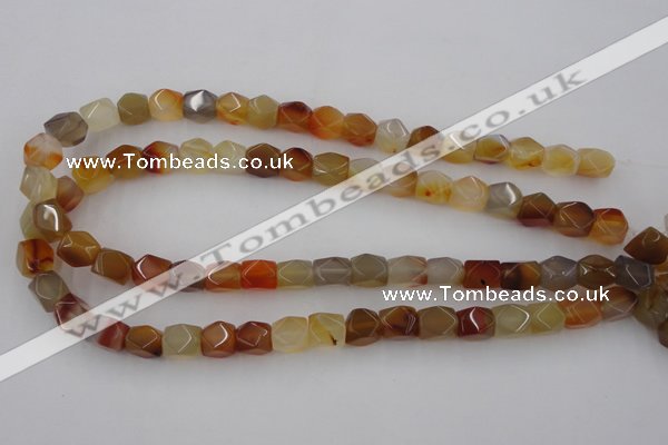 CNG803 15.5 inches 9*12mm faceted nuggets agate gemstone beads