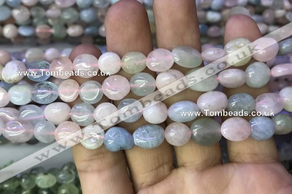 CNG8037 15.5 inches 8*10mm nuggets morganite beads wholesale