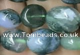 CNG8039 15.5 inches 8*10mm nuggets moss agate beads wholesale