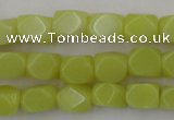 CNG805 15.5 inches 8*12mm faceted nuggets lemon jade beads
