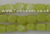 CNG805 15.5 inches 8*12mm faceted nuggets lemon jade beads