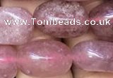 CNG8062 15.5 inches 8*10mm - 10*14mmm nuggets strawberry quartz beads