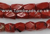 CNG809 15.5 inches 9*13mm faceted nuggets red jasper beads