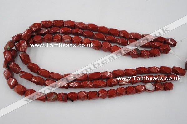 CNG809 15.5 inches 9*13mm faceted nuggets red jasper beads