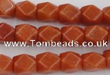 CNG811 15.5 inches 9*12mm faceted nuggets red aventurine beads