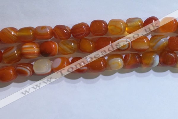 CNG8134 15.5 inches 8*12mm nuggets striped agate beads wholesale