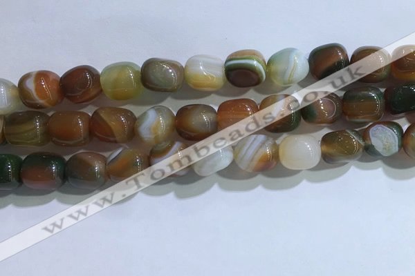 CNG8141 15.5 inches 8*12mm nuggets striped agate beads wholesale