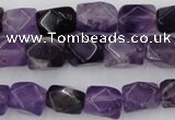 CNG816 15.5 inches 9*12mm faceted nuggets amethyst beads