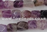 CNG817 15.5 inches 9*12mm faceted nuggets fluorite beads