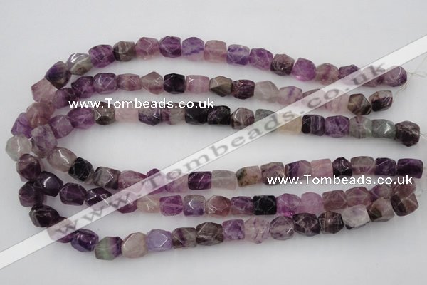 CNG817 15.5 inches 9*12mm faceted nuggets fluorite beads