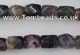 CNG818 15.5 inches 9*12mm faceted nuggets fluorite beads